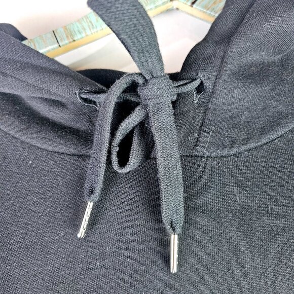 Good American Chenille Monogram R Oversized Black Good Hoodie Dress, XL/2XL - Picture 4 of 8